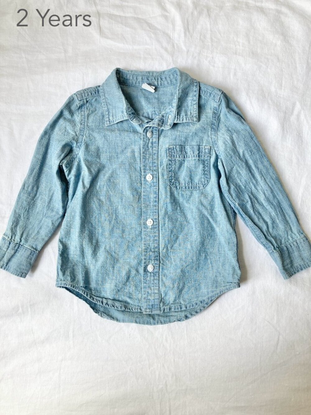 🪴5/$30 GAP 2 Years Toddler Blue Denim Chambray Button Down Shirt Fall Preppy